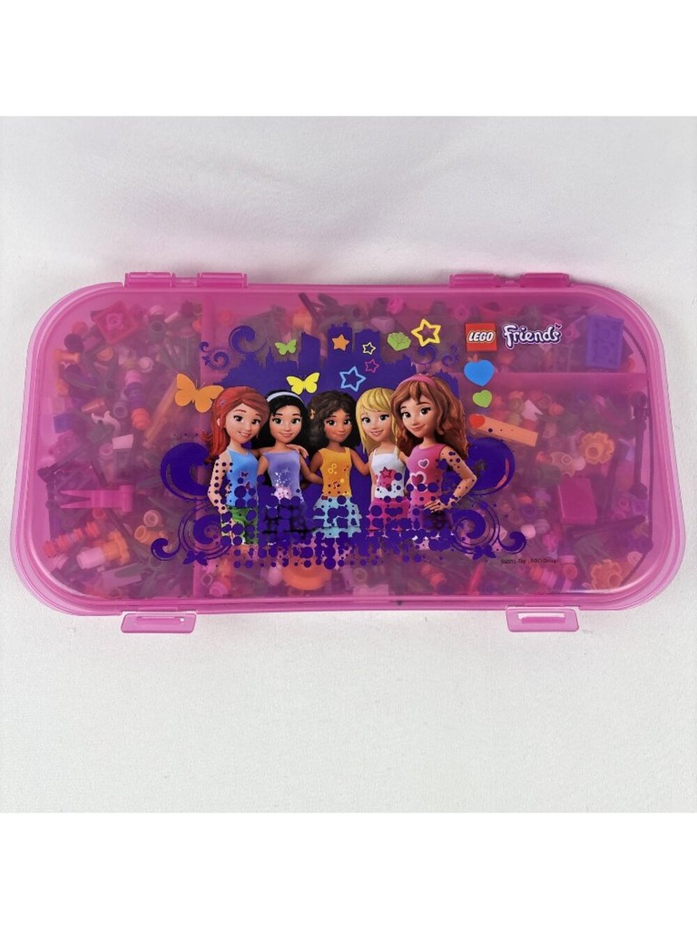 Lego Friends Pink Minifigure and Accessory Storage Case and Misc Pieces Lot